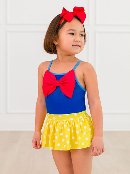 Rufflebutts - Princess Skirted Swimsuit w/ Big Red Bow