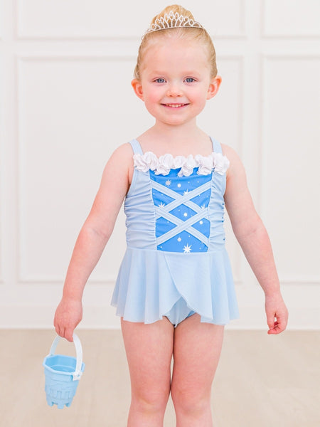 Rufflebutts - Princess Blue Crystal 1pc. Swimsuit