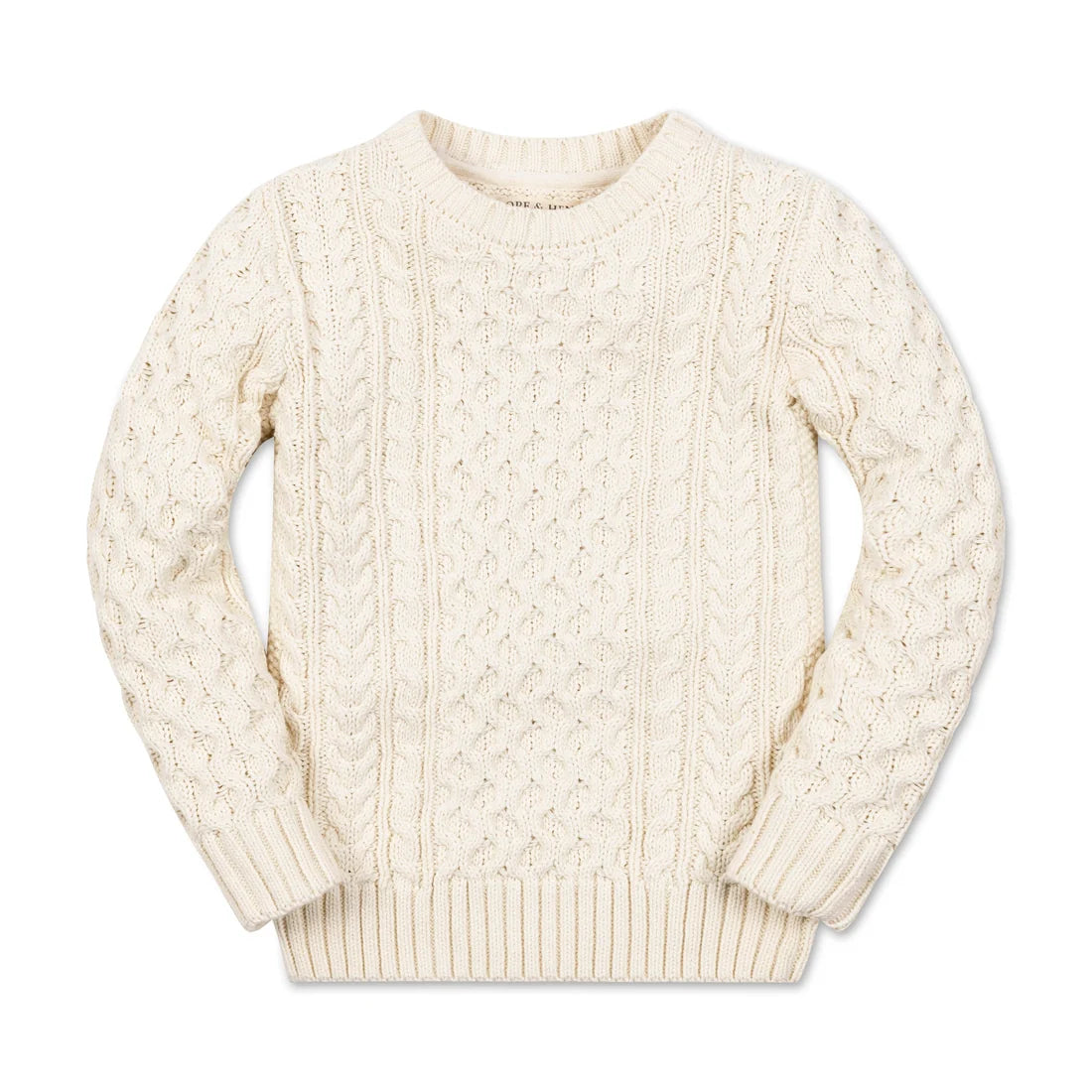 Hope & Henry - Ivory Boys Organic Fisherman Sweater