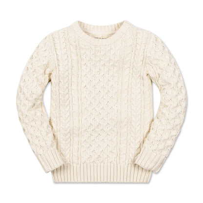 Hope & Henry - Ivory Boys Organic Fisherman Sweater