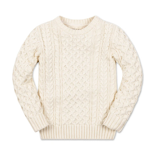 Hope & Henry - Ivory Boys Organic Fisherman Sweater