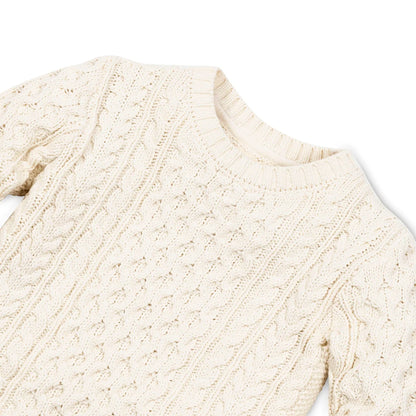 Hope & Henry - Ivory Boys Organic Fisherman Sweater