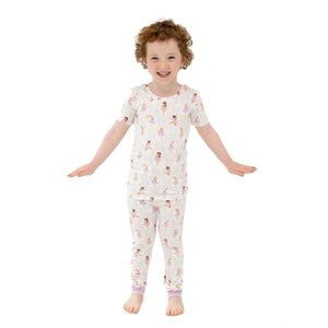 Angel Dear- Short Sleeve Loungewear Set Bow Ballerinas