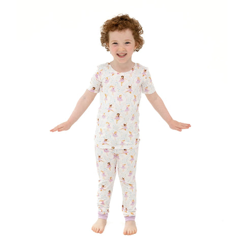 Angel Dear- Short Sleeve Loungewear Set Bow Ballerinas