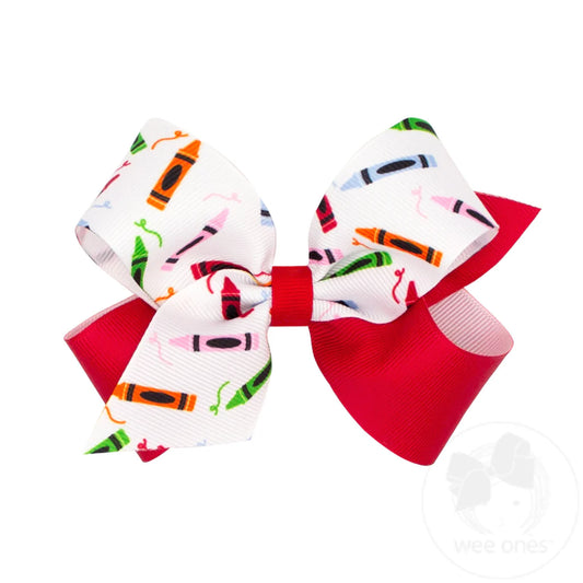 Wee Ones - Med. Crayon Print Bow