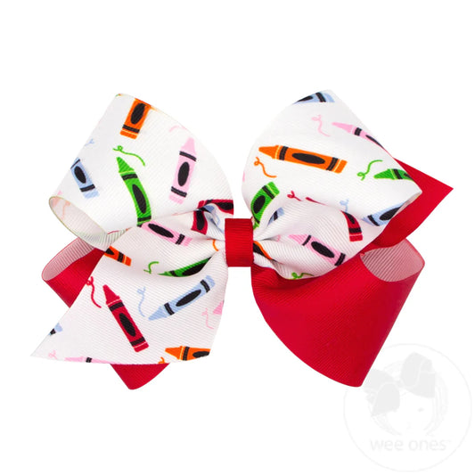 Wee Ones - King Crayon Print Bow