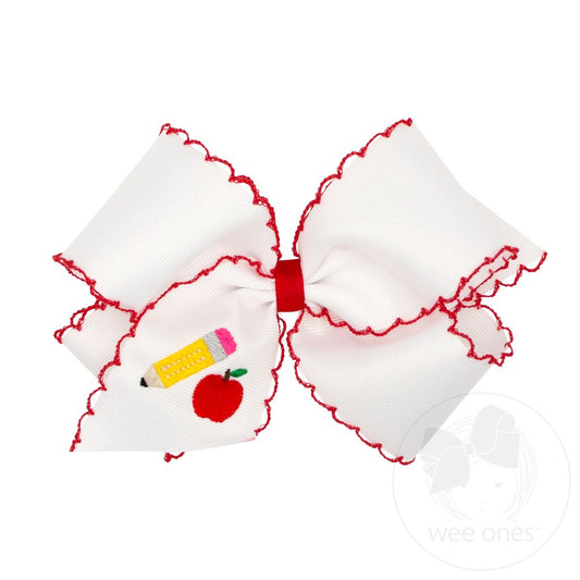 Wee Ones - King Pencil & Apple Emb Bow