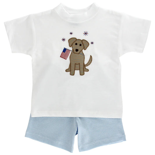 Bailey Boys - Patriotic Pup Knit Boys Short Set