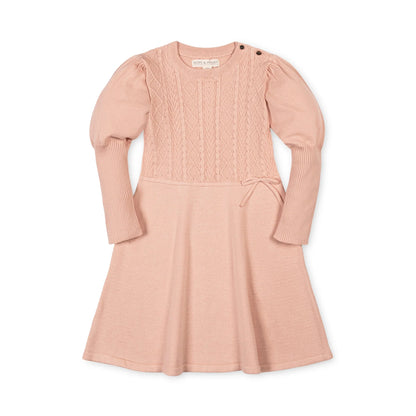 Hope & Henry - Blush Organic Cable Bodice Sweater Dress