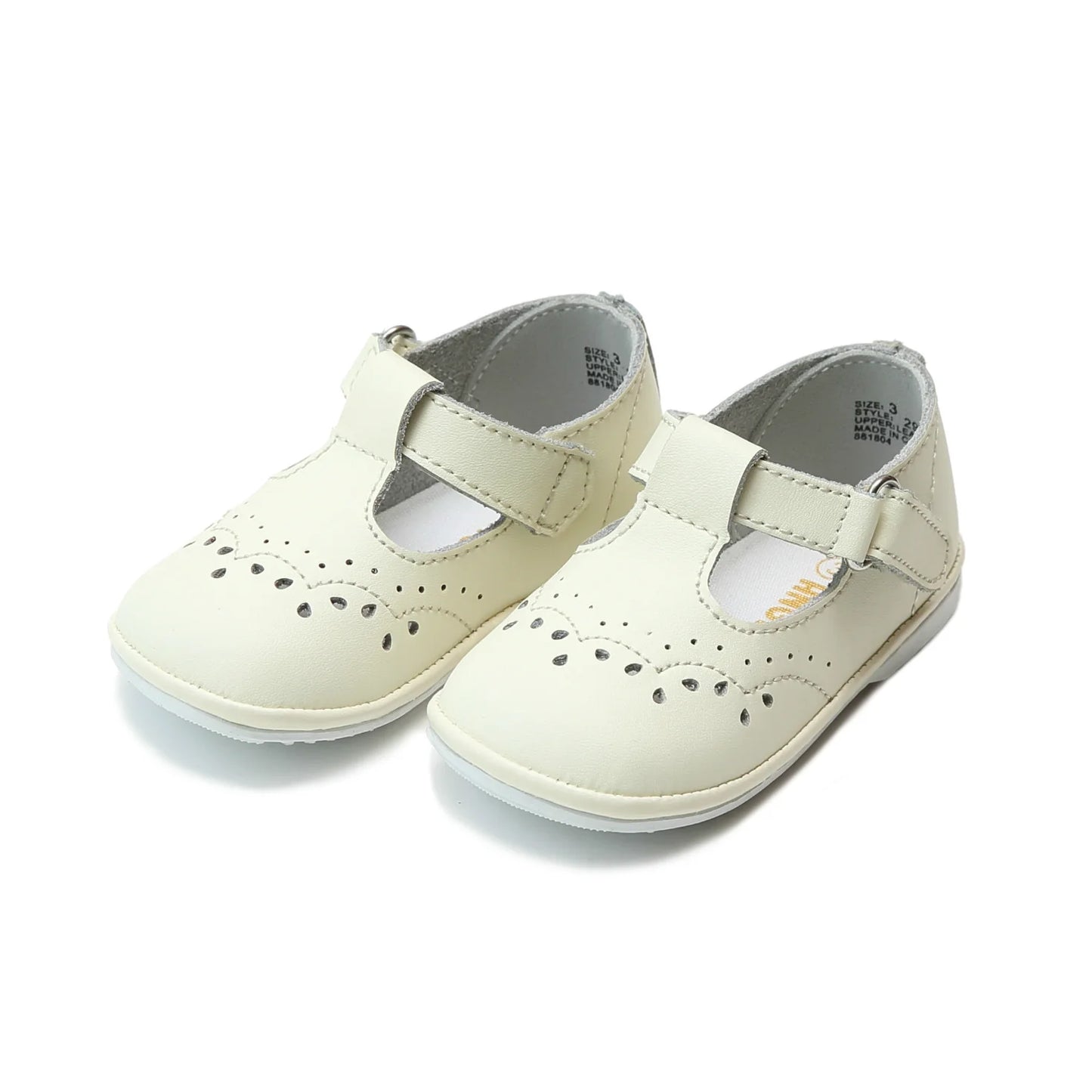 Angel Baby Shoe - Ecru Birdi T-Strap Toddler Shoe