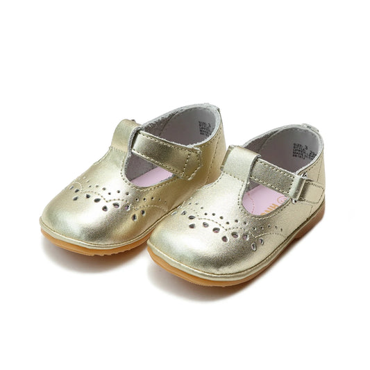Angel Baby Shoe - Gold Birdie T-Strap Toddler Shoe