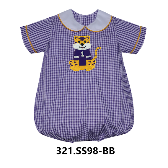 Southern Saturday - LSU Tiger Applique Boys Bubble