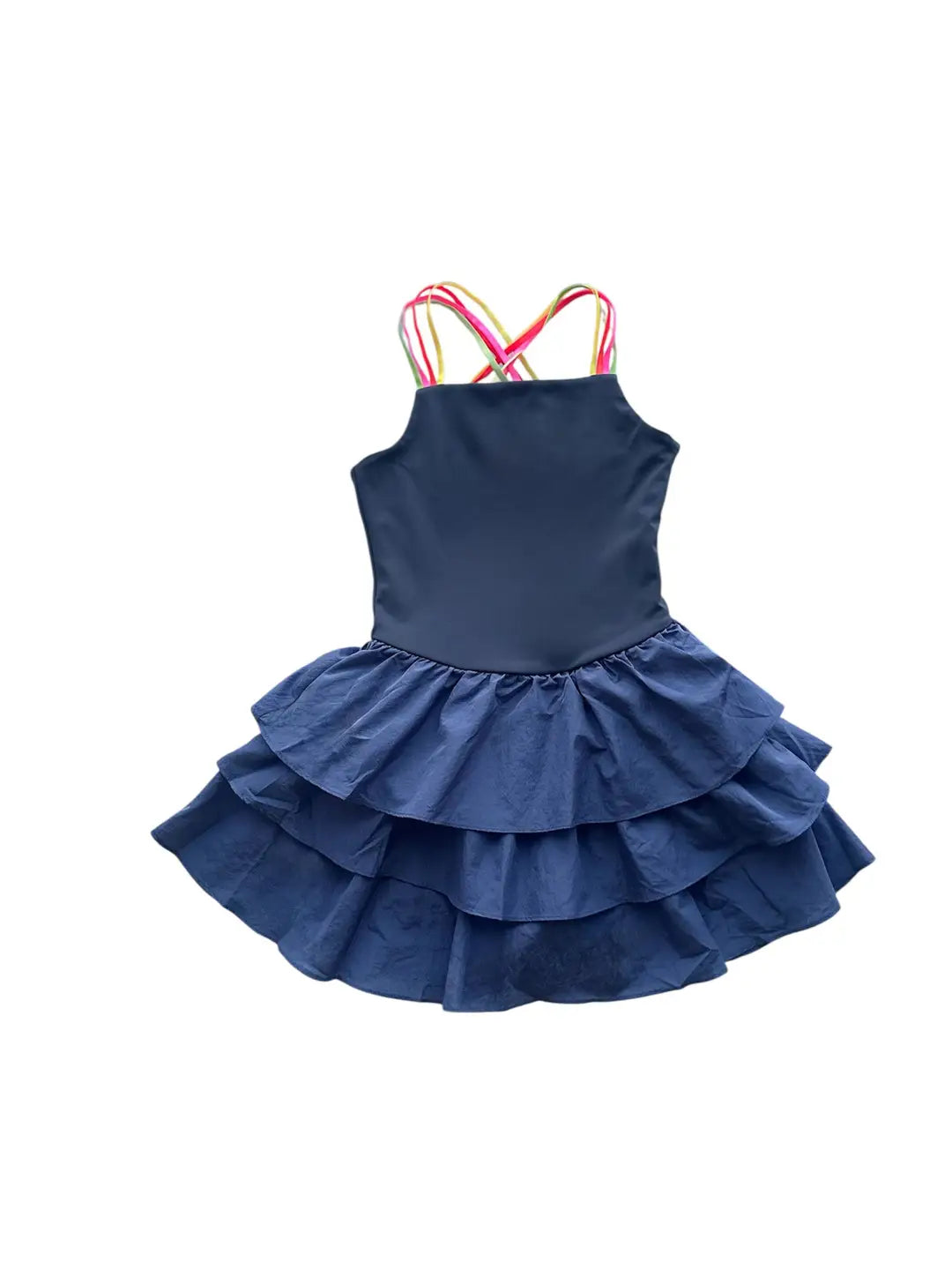 Little Olin -  Navy Tennis Crossback Dress