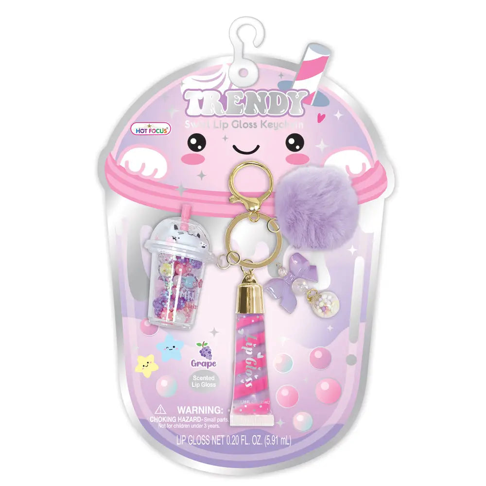 Hot Focus - Bob Purple Swirl Lip Gloss Keychain