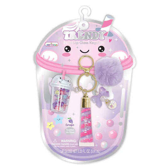 Hot Focus - Bob Purple Swirl Lip Gloss Keychain