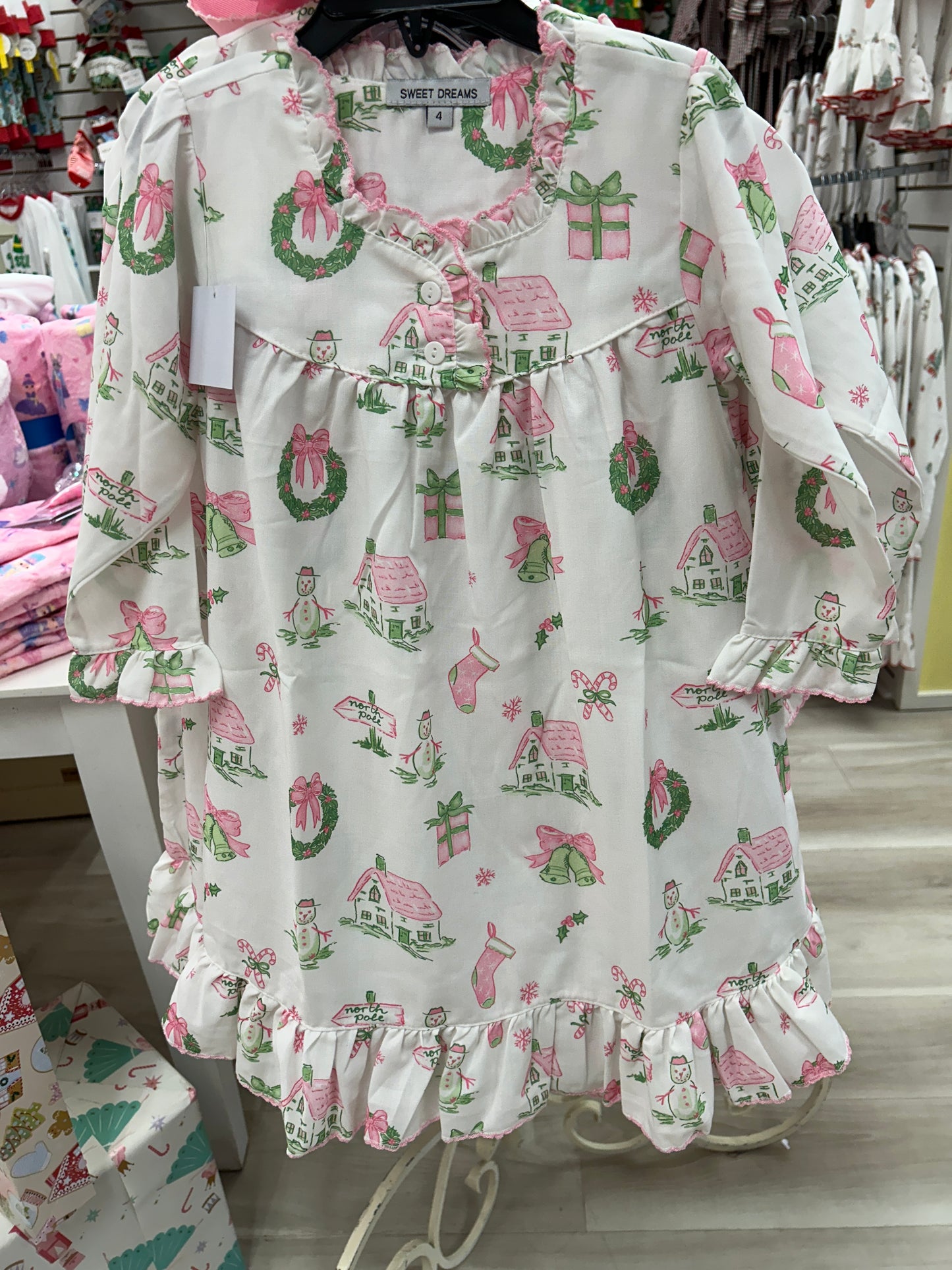 Sweet Dreams Pink /Green Christmas gown