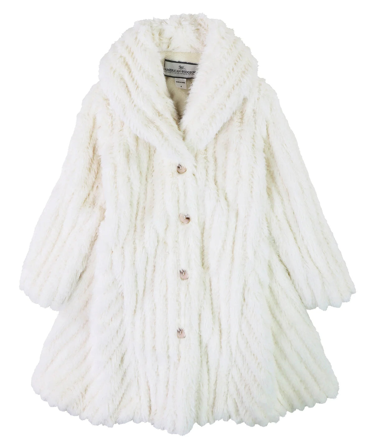 Widgeon - Shawl Flounce Coat - Coconut stripe