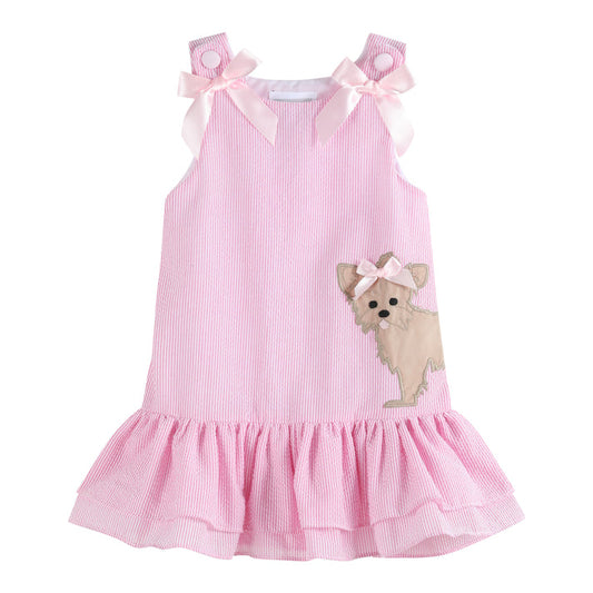 Lil' Cactus - Pink Puppy Ruffle Skirt Dress