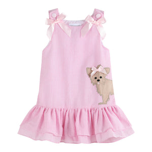 Lil' Cactus - Pink Puppy Ruffle Skirt Dress