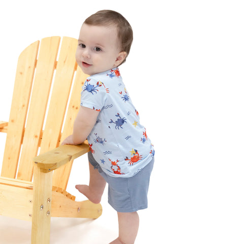 Angel Dear- Crew Neck Tee and Short- Crayon Crabs