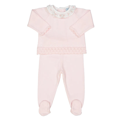 Feltman Brothers - Rose Ruffle Collar Knit Set-Pink