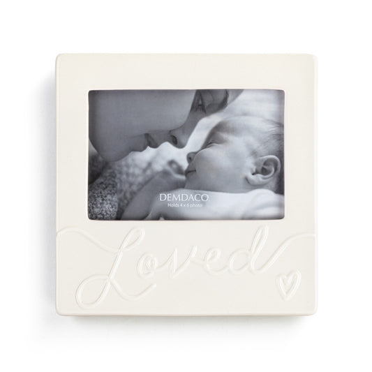 Demdaco - Cream Baby Loved Photo Frame