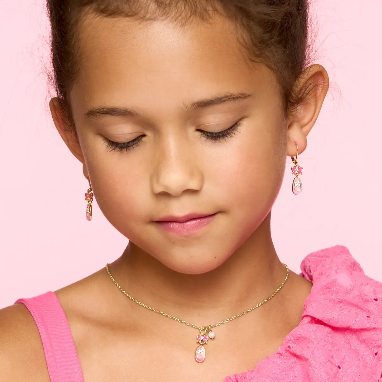 Girl Nation - Sweet Petite Crystal Ballet Shoe Necklacee