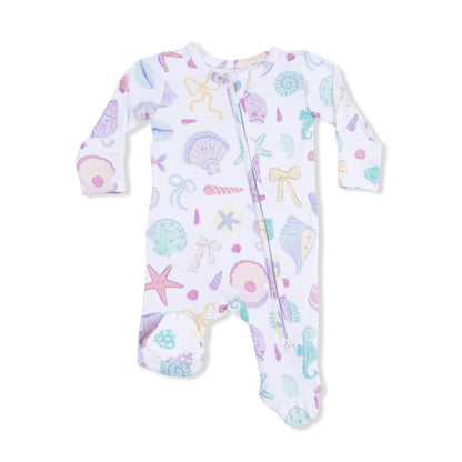 Angel Dear - Beach Days - 2 Way Ruffle Back Zipper Footie