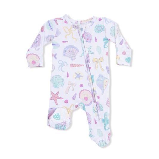 Angel Dear - Beach Days - 2 Way Ruffle Back Zipper Footie