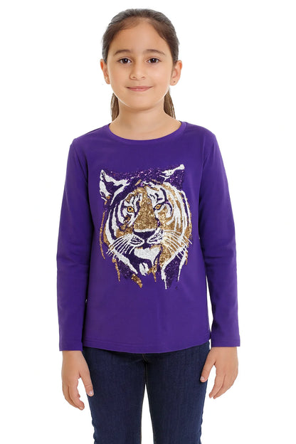 Belle Cher - Purple LSU Long Sleeve Tiger Shirt