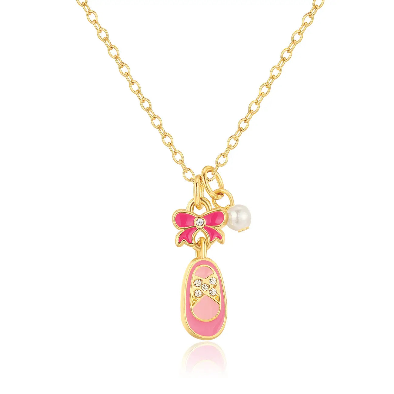 Girl Nation - Sweet Petite Crystal Ballet Shoe Necklacee