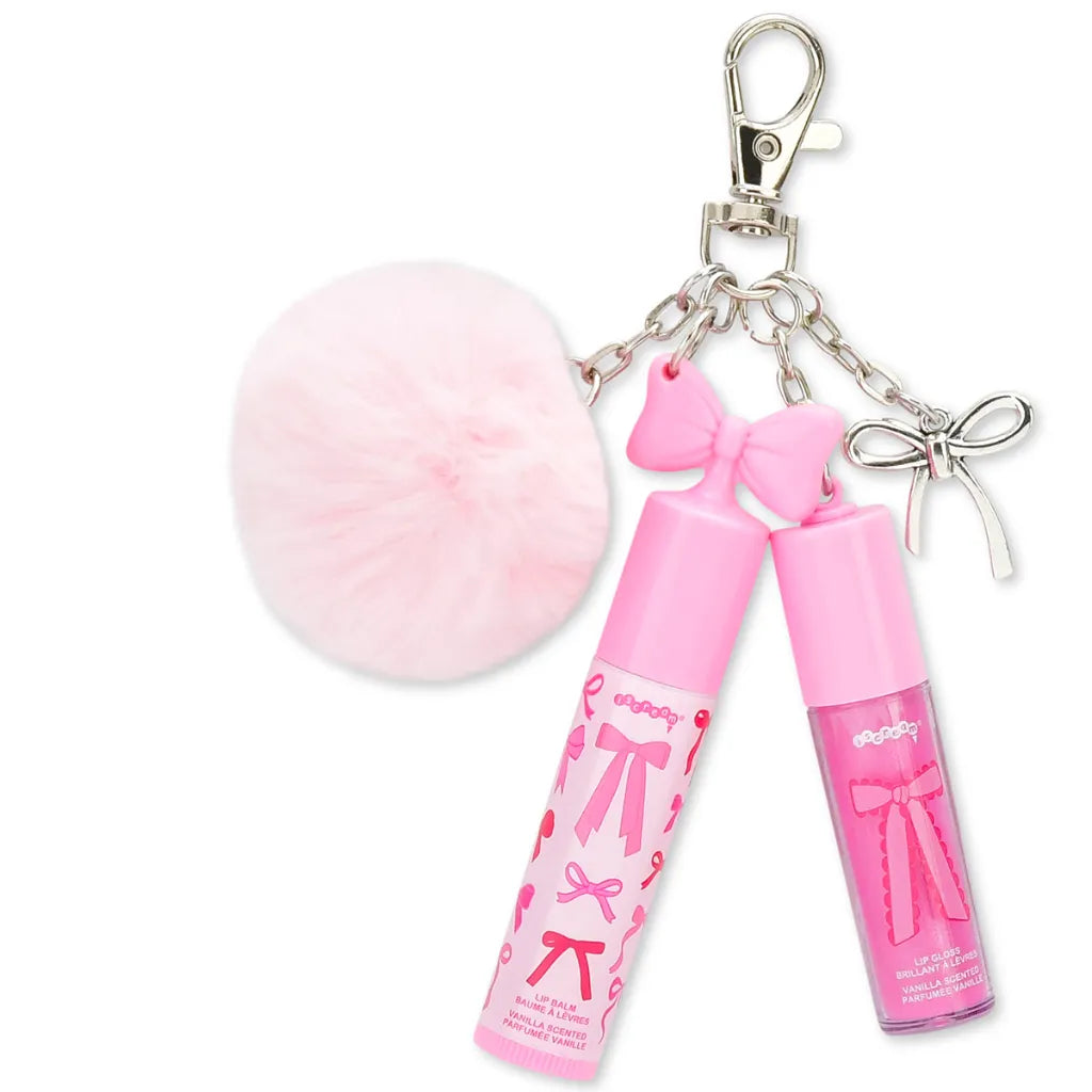 Iscream - Bow Lip Gloss & Lip Balm Key Chain Set