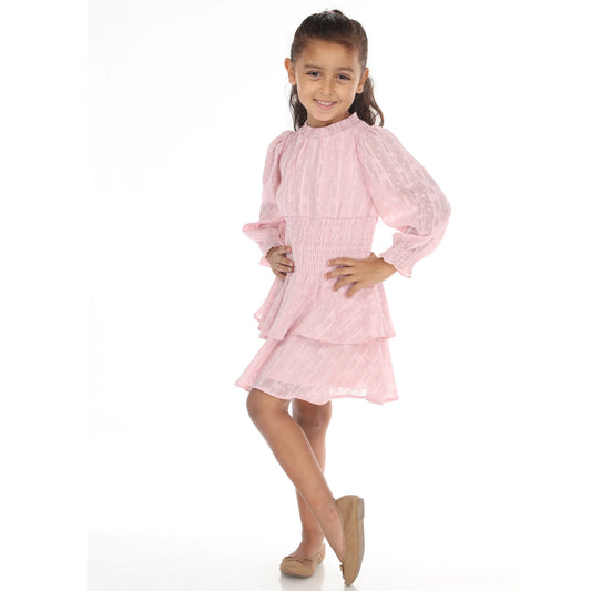 Ava & Yelly - Blush L/S Smocked Sneaker Dress