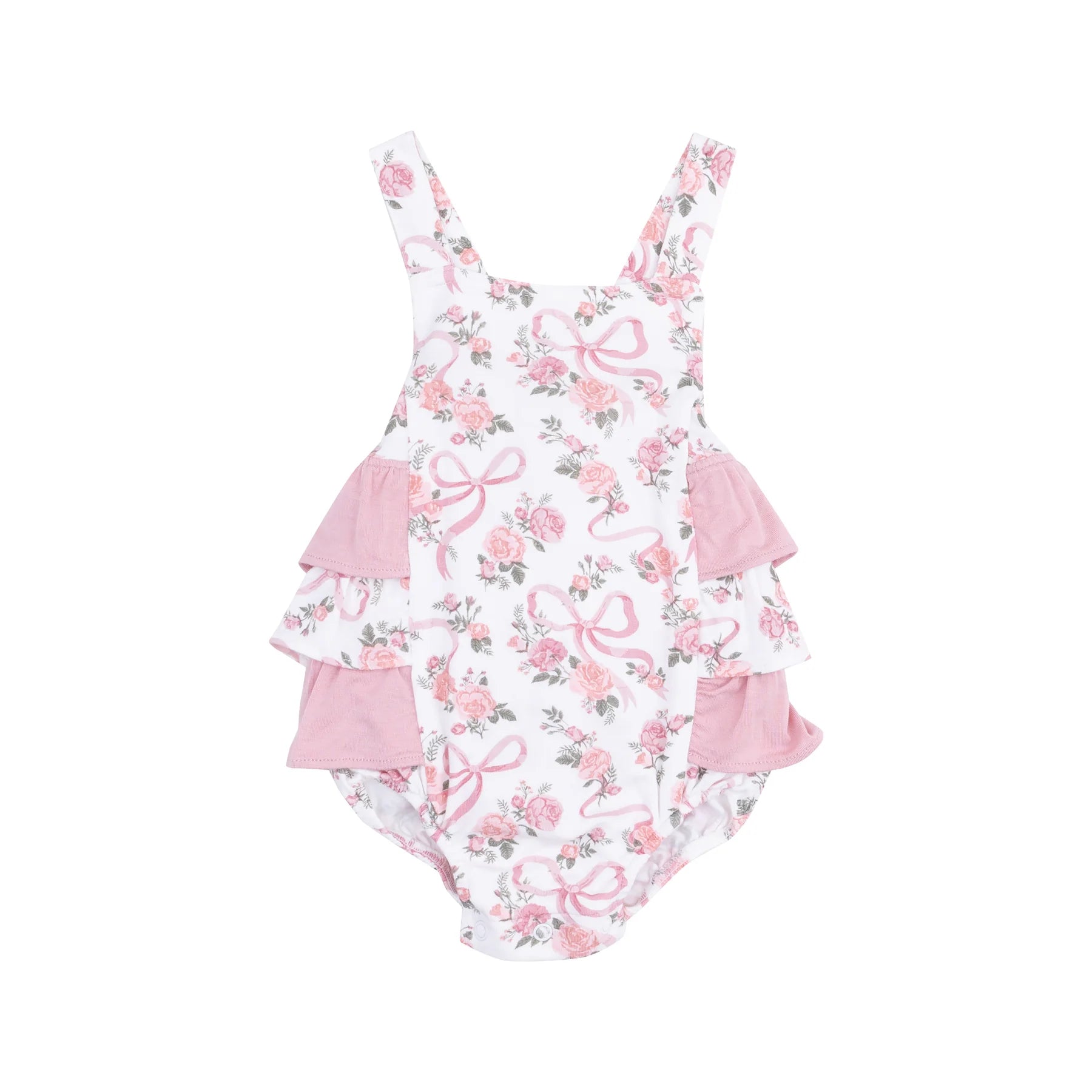 Angel Dear - Ribbon and Flowers Ruffle Sunsuit