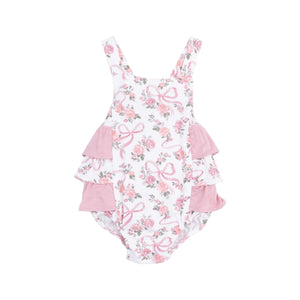 Angel Dear - Ribbon and Flowers Ruffle Sunsuit