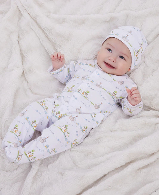 Kissy Kissy - Noah's Ark Print Footie W/ Zipper