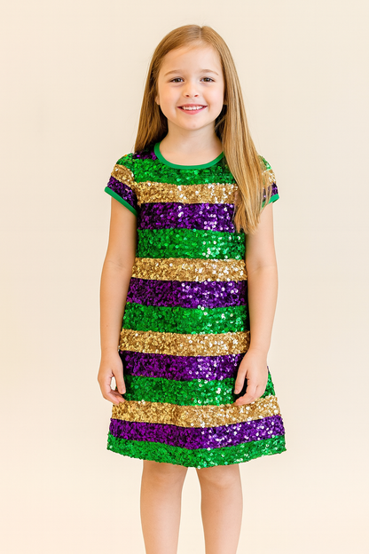 Lulu Bebe - S/S Sequin Dress Mardi Gras