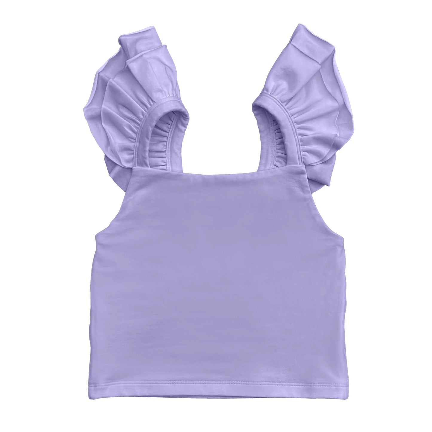 Little Olin -  Lavender Ruffle Strap Tank Top