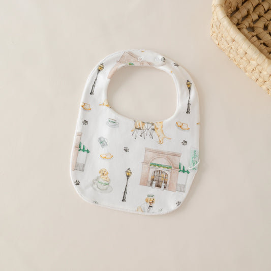 Nola Tawk - Powdered Sugar and Puppies Organic Cotton Baby Bib