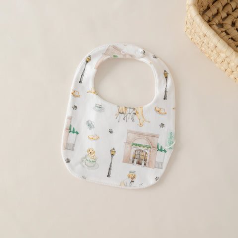 Nola Tawk - Powdered Sugar and Puppies Organic Cotton Baby Bib