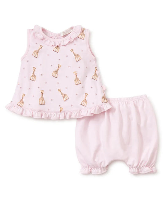Kissy Kissy - Pink Girafe Print Sunsuit