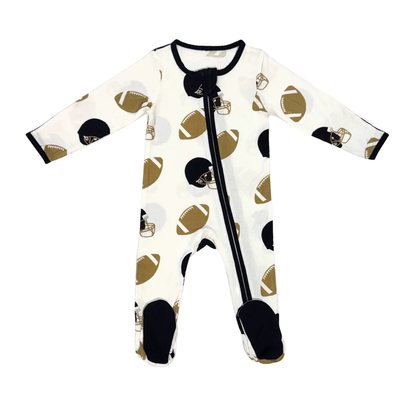 Belle Cher - Football Fever Black and Gold Romper