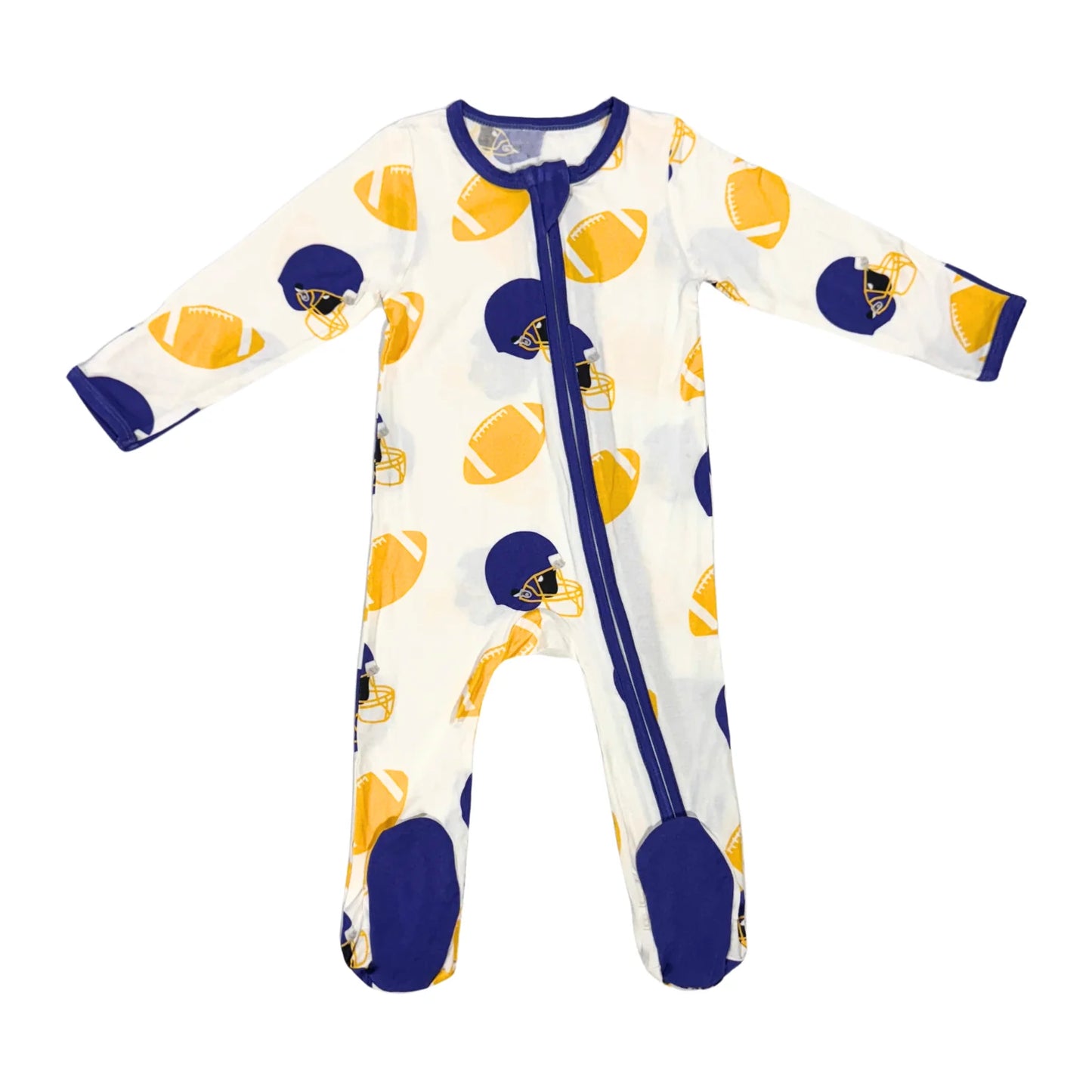Belle Cher - Football Fever Purple and Yellow Romper