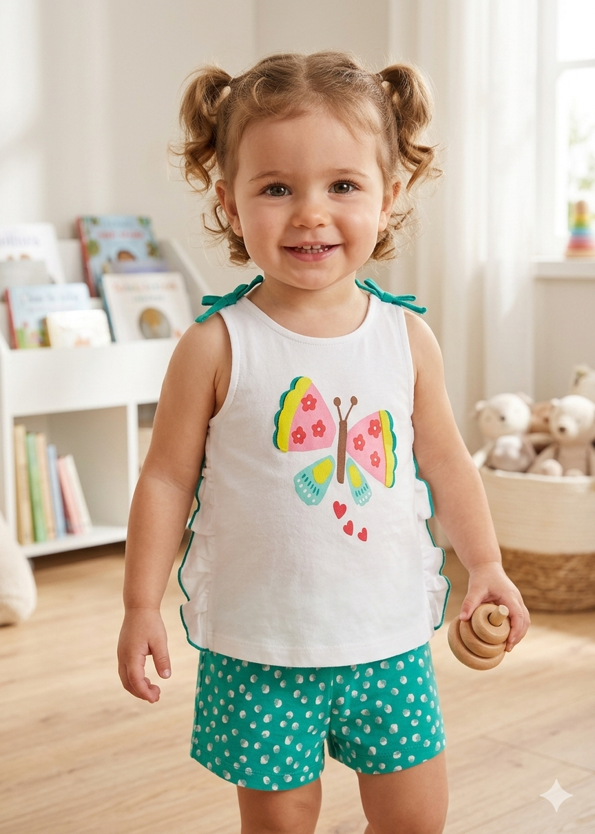 Mayoral - Butterfly 2 Piece Short Set