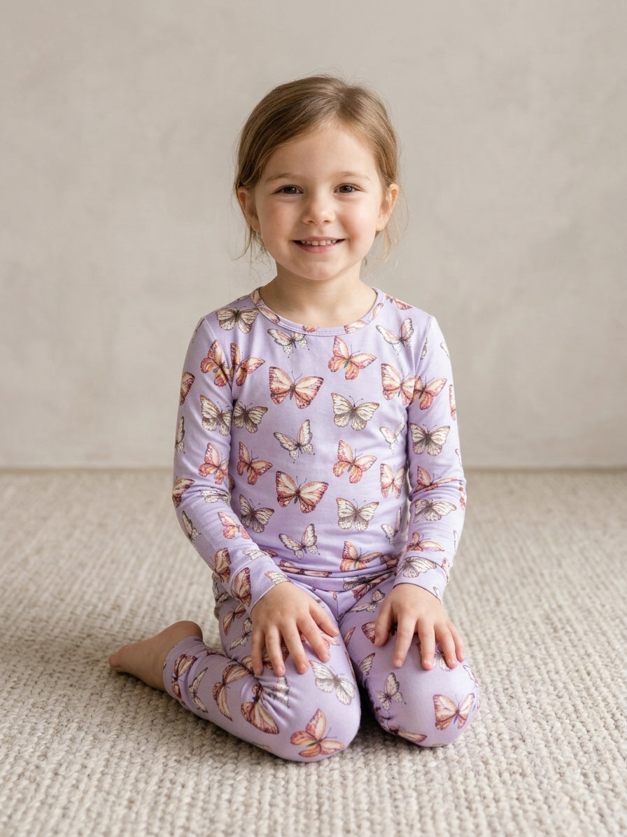 Sweet Bamboo - Butterflies L/S Big Kid Pajamas