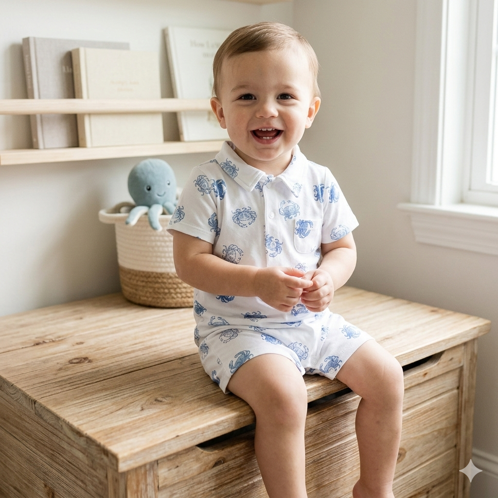 Angel Dear - Blue Crabs - Polo Shortie