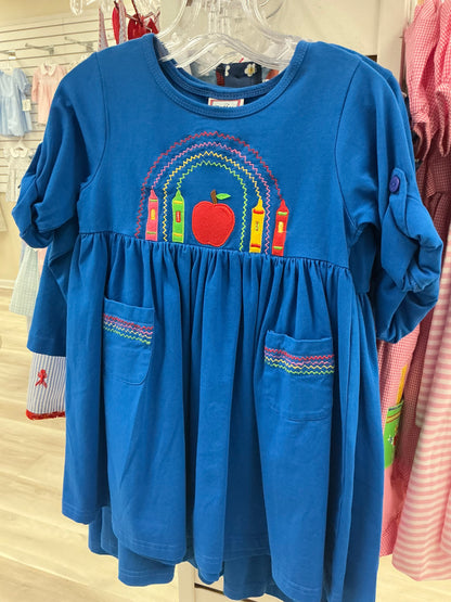 Cotton Kids - Blue Back to School Dress