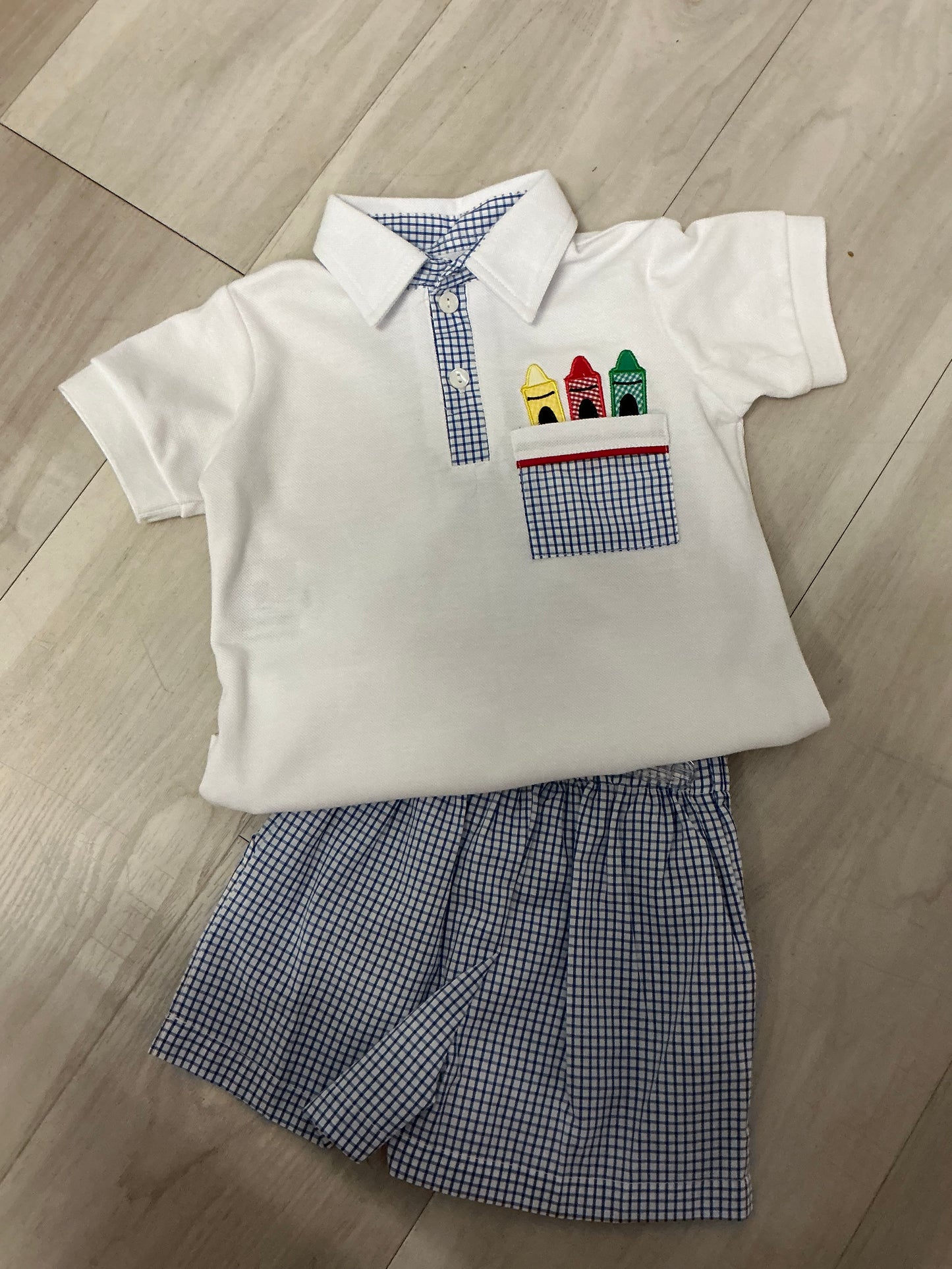 Remember Nguyen - Blue Gingham Crayon Pocket Set