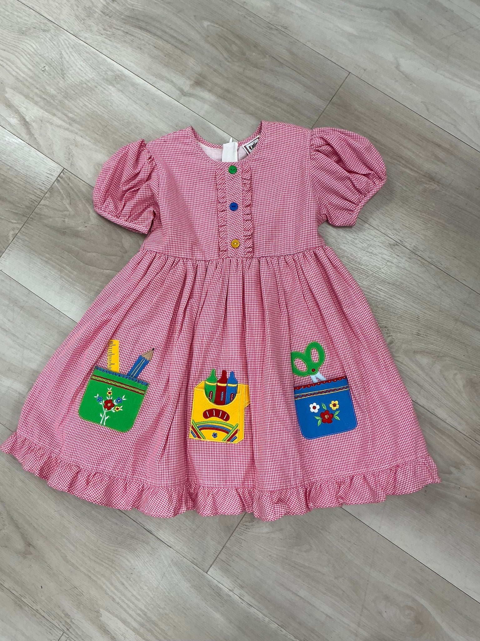 Cotton Kids - Pink Gingham Back to School Dress