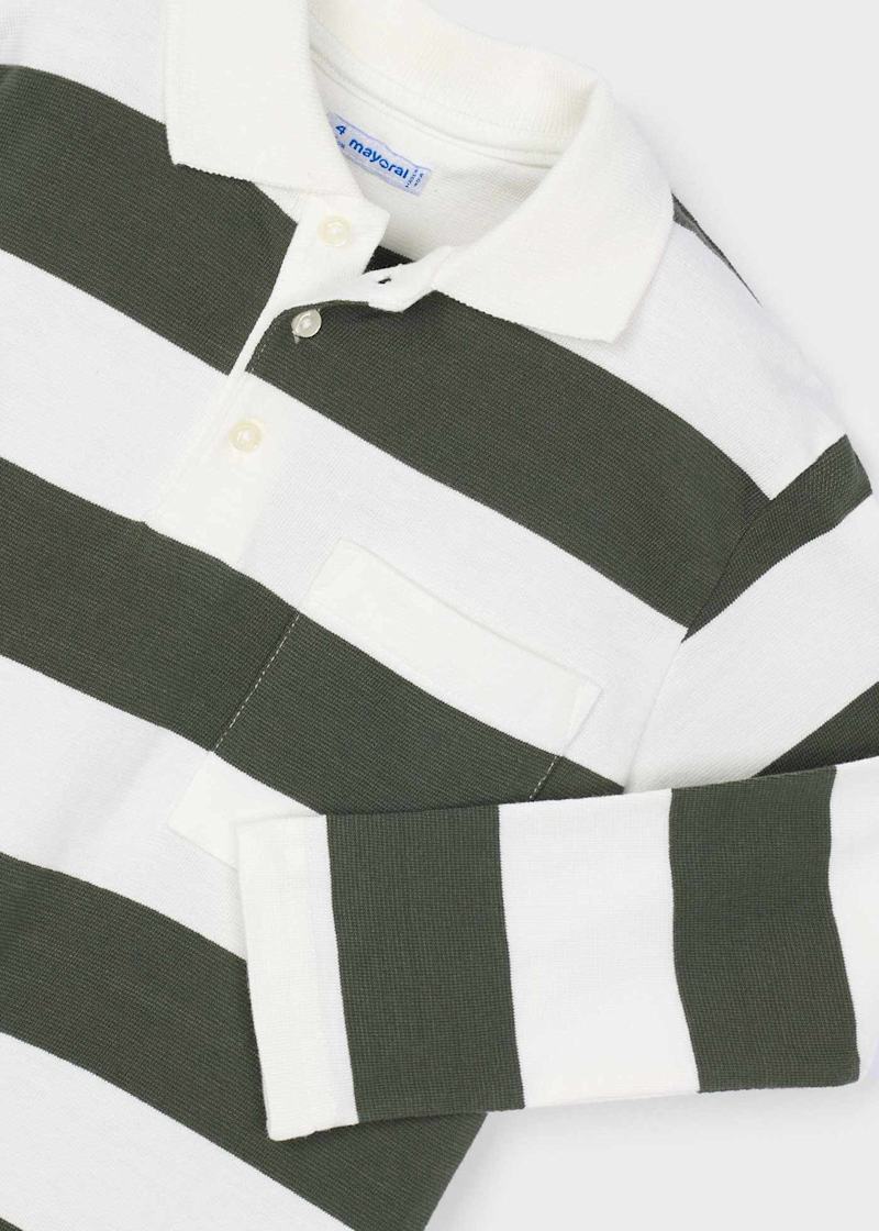 Mayoral - Olive Striped Polo